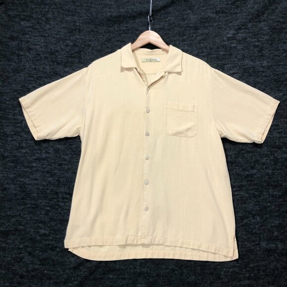 Tommy Bahama Silk Embroidery Panel Hawaiian Lost Swinging Paradise Shirt Size M - Picture 2 of 9
